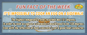 It's impossible to cook an egg on a sidewalk as it needs a temperature of 158 degrees
